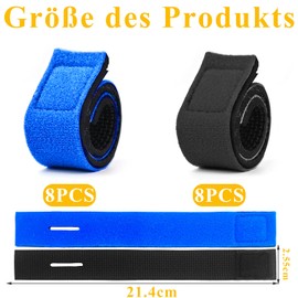 luckaide Fishing Rod Straps 16 Pieces Fishing Rod Belt 2 Colours Fishing Rod Straps Fishing Rod Velcro Strap Adjustable Elastic Fishing Rod Bands with Buckle for Fishing Rods