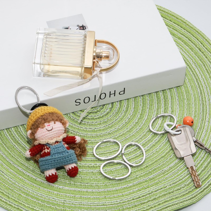 Pocoxll 15Pcs Silver Metal Key Rings, Creative Flat Split Key
