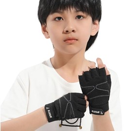 Kids' Bike Gloves, Cycling Gloves, Bicycle Gloves, Shock Absorption, Fingerless Gloves, Half Fingerless Gloves, For Spring, Summer, Autumn, UV Protection, Mesh Fabric, Breathable, Anti-slip