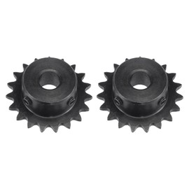 uxcell #25 Chain Roller Sprocket, 10mm Bore 1/4" Pitch 19 Tooth Single Strand Chain Sprocket, C45 Carbon Steel 25 Roller Chain Sprocket with Set Screws for ISO 04C Chain, 2Pcs