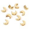 Boutigem 10Pcs Moon Beads for Jewelry Making Moon Shaped 18K