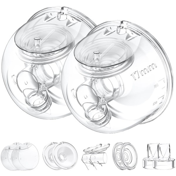 Two Full Milk Collector Cup Sets with 17mm Flange Compatible