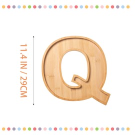 Charcuterie Board Letters "Q" Tall 11.4 INCH,Eco-friendly Bamboo,Charcuterie Letters Fillable for Fruit Cheese Platter Food Dish Plates, Charcuterie Boards for Birthday Baby Shower Party Decorations