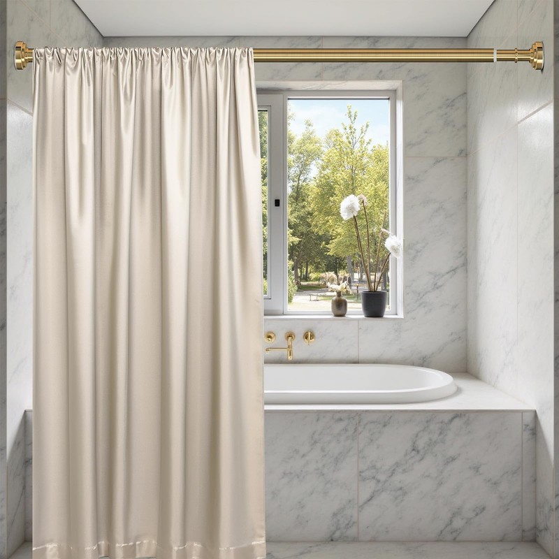 Gold Tension Shower Curtain Rod 36-84 Inch(3-7ft) Never Rust No