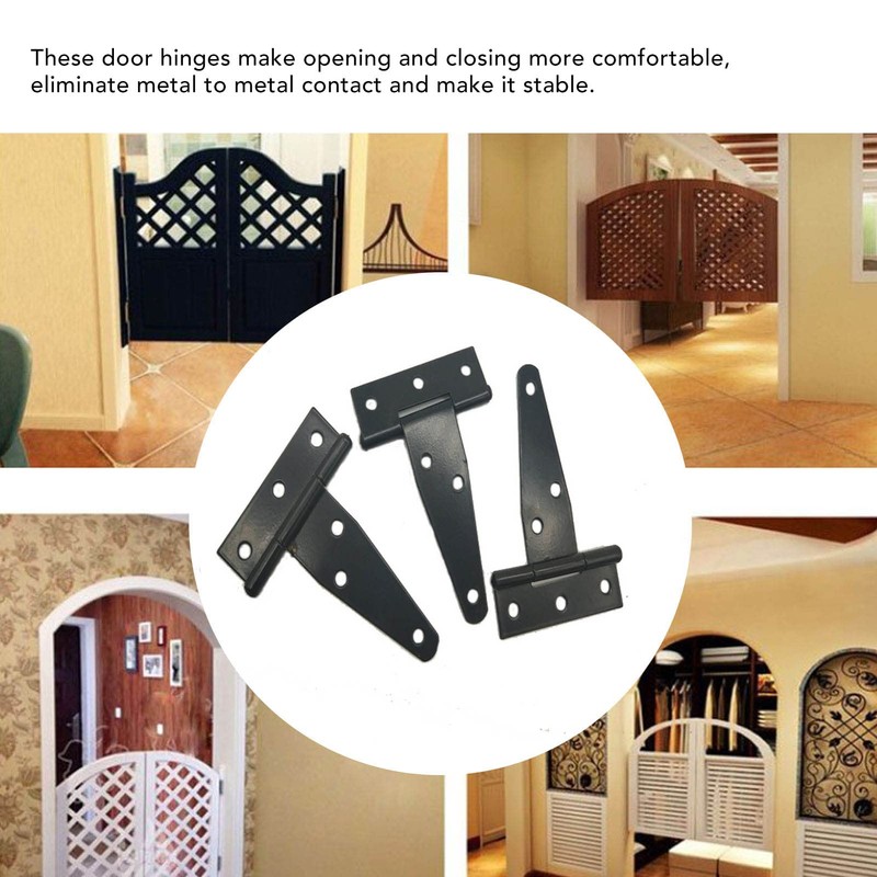 6 Pcs 7.9in T Strap Hinges, Heavy Duty Shed Door