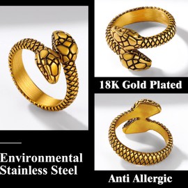 Richsteel Thumb Rings For Women Men Chunky Gold Snake Ring Jewellery