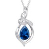 FANCIME Blue Topaz Teardrop Birthstone Necklace for Women S925 Sterling