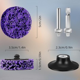 CSD Sanding Disc, 20 Pieces Coarse Cleaning Disc 50 mm Cleaning Disc Set Nylon Fabric Disc Paint Removal Rust Polishing for Angle Grinder Purple Blue