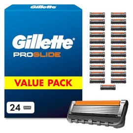 Gillette ProGlide Razor Blades Men, Pack of 24 Razor Blade Refills with Precision Trimmer, 5 Anti-Friction Blades, Packaging May Vary