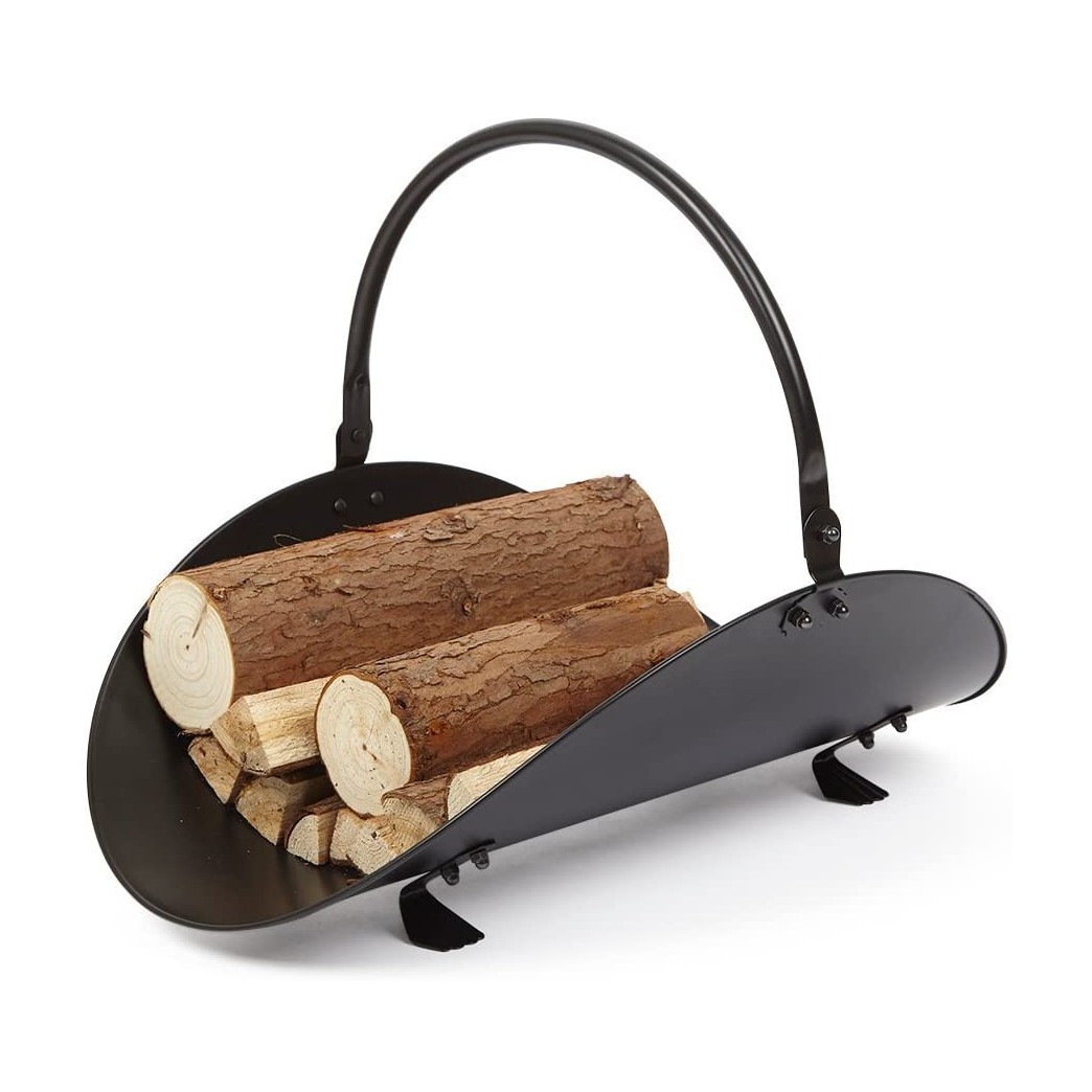 Rocky Mountain Goods Firewood Basket Holder Indoor - Decorative Finish Metal Log Holder - Fireplace Wood Rack is Ideal Size for Indoor use - Assembly Wrench Included - for Modern or Classic Home