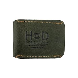 Hide & Drink, Funda protectora de cuero de doble filo para cabeza de afeitar, hecha a mano (jade oscuro)