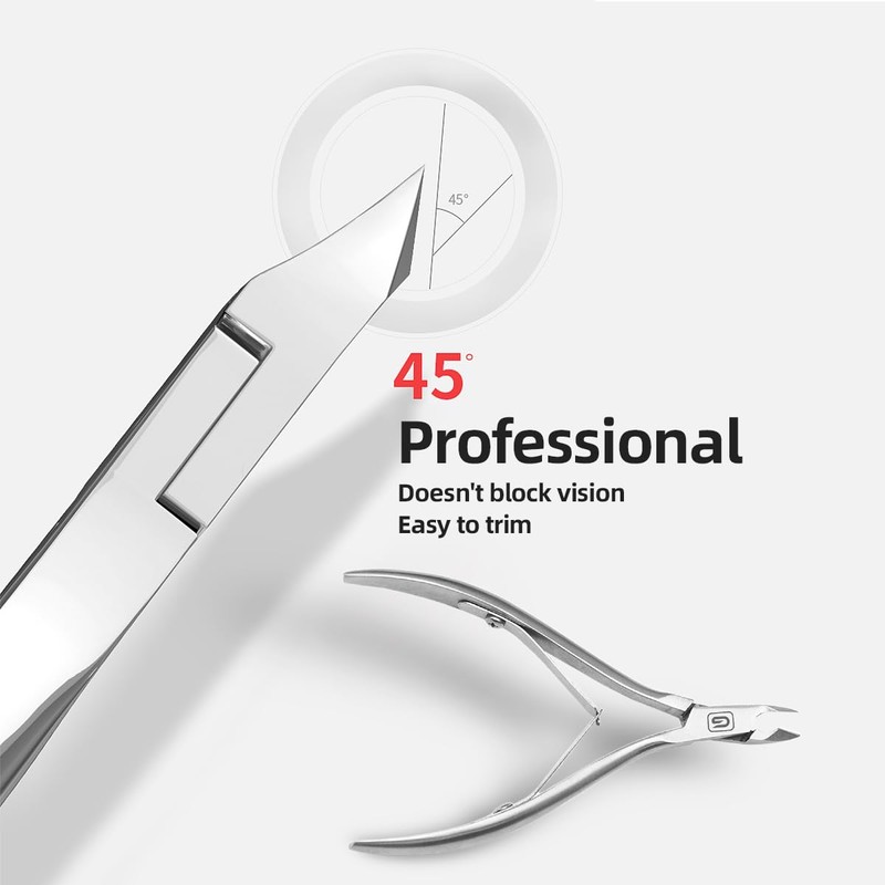 Cuticle Trimmer 3/4 Jaw Extremely Sharp Cuticle Nippers Scissors Stainless