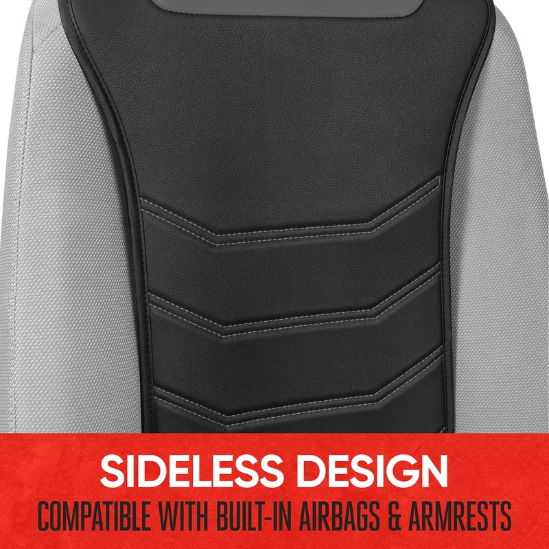 Motor Trend LuxeFit Gray Seat Covers for Cars Trucks Van