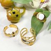 Set Anillos 4 piezas Ajustables, Acero Inoxidable con Baño de