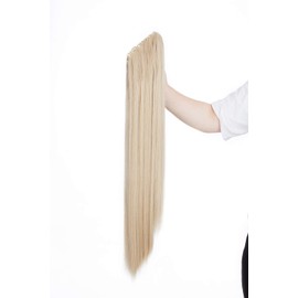 Long Short Claw Ponytail Hair Extensions One Piece Cute Clip in on Ponytail Jaw Claw on Straight Curly Hairpiece Brown Blonde Black Ombre 26" Straight Dark blonde mix bleach blonde