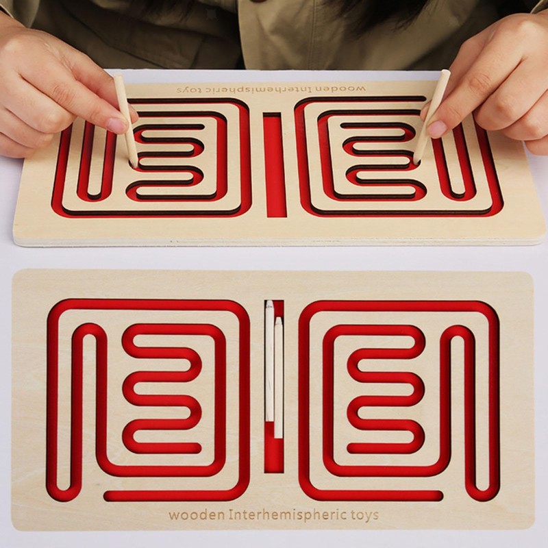 PrfcNL Wooden Interhemispheric Brain Puzzle for Left and Right Coordination