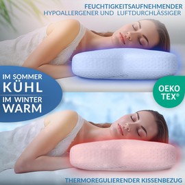 KoKoTex Hypoallergenic Contour Pillowcase for Butterfly Pillow 57 x 45 x 13 cm - Pillow Case Side Sleeper Pillow - Cover Neck Support Pillow - Pillow Cover - Pillow Case - Oeko-Tex Standard 100