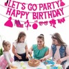Let's Go Party Happy Birthday Banners for Women, Hot Pink