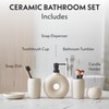Terramoza Ceramic Bathroom Accessory Set, 5 Pcs - Soap Dispenser