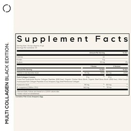 Codeage Polvo De Péptidos De Colágeno Múltiple + Probióticos Black Edition, Suplemento En Polvo De Vitamina C Y Ácido Hialurónico, De Animales Alimentados Con Pasto, Hidrolizado, Sin Carbohidratos, Ti