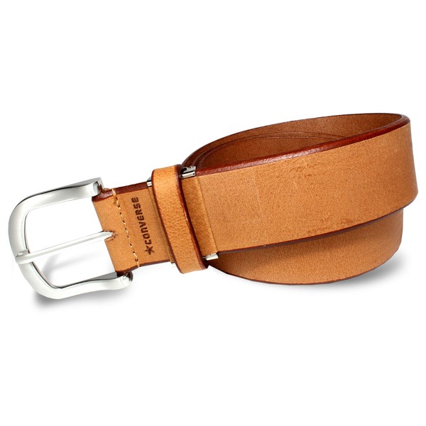 CONVERS CV2704 (tan) 1.6 inches (40 mm) Men's Grain Leather Genuine Cow Gin Single Piece Leather Casual Belt