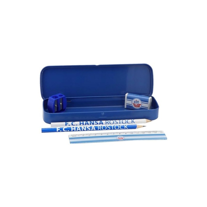 FC Hansa Rostock School Set with Ruler Pencil Sharpener Eraser