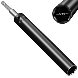 Blulu 9/16"(14mm) Power Nut Driver, Nut Runner Hollow Socket with 1/4" Hex Shank, Fit Long Bolts and Ductwork for Overhead Fastening Applications Operations(1 Pack,6 Inch)
