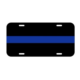 Amel Thin Blue Line License Plate Front Black Sheriff Plate Blue Lives Matter Police