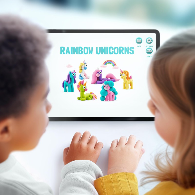 HEY CLAY Rainbow Unicorns - Air-Dry Clay Kit for Kids
