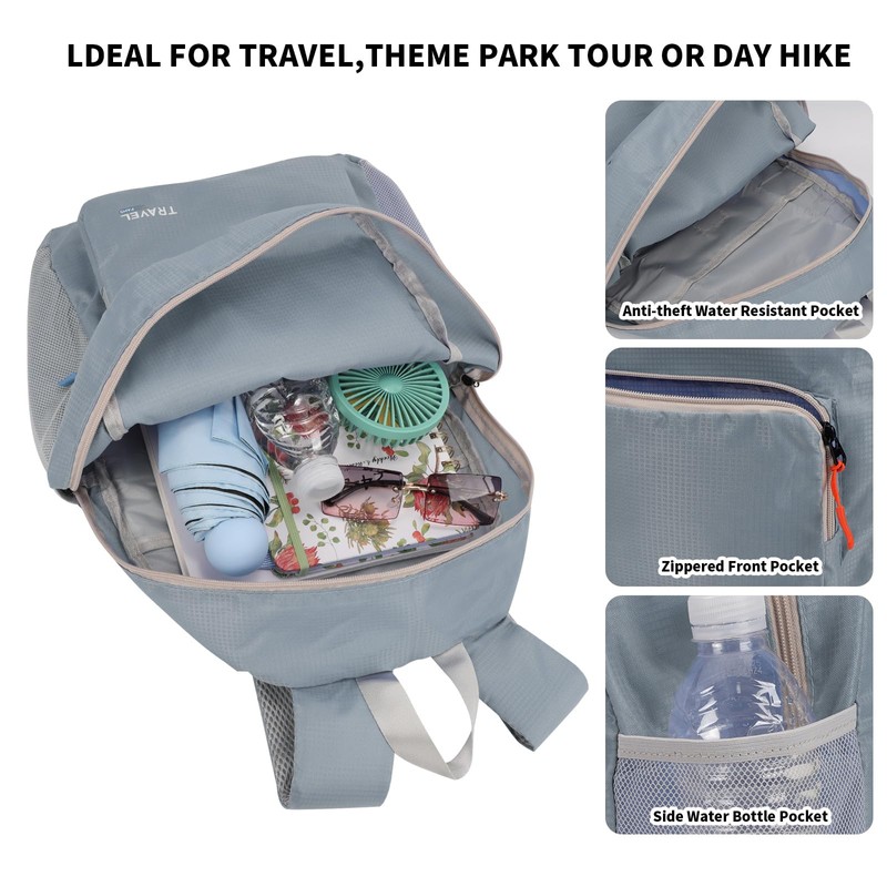20-35L Lightweight Foldable Backpack, Student Backpack, Small Rucksack Water Resistant