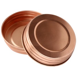Rustic Shiny Copper Decorative Mason Jar Lids (4 Pack, Wide Mouth)