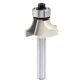 LDEXIN 1/4" Radius Roundover Router Bit with 1/4" Shank, Roundover Edging Router Bit Corner Rounding Edge Forming Bit for Woodworking Edge Processing, Silver