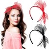 Neptniopllab 2 Pieces Neon Lace Bow Headband,Elastic Women's 1980s Neon