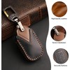 OLLEN Genuine Leather Key Fob Cover, Fit for Honda Civic