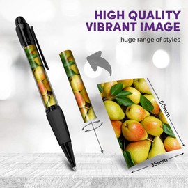 Destination Vinyl ltd Beautiful and comfortable Set of 2 Matching Pens - Pear Fruit Food Healthy Living #15538