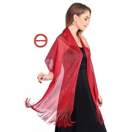 FAIRYGATE Schals Stola für Damen Festlich Weich Spitzenschal mit Fransen Elegante Hochzeitsschals für Frauen Abendkleid Schal A0509