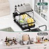 LIYI Dish Drying Rack,Large Dish Rack for Kitchen Counter,2-Tier Dish