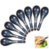 Cididu Set of 8 Asian Soup Spoon Ceramic, Blue Chinese