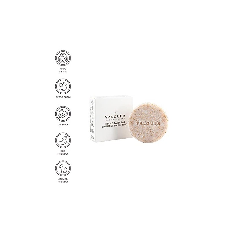 Valquer Limpiador Facial Sólido Sugar 3 en 1 | 50