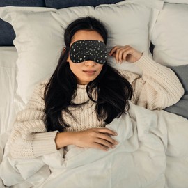 UAMAL Sleep Mask, Eye Mask,100% Blackout Sleep Masks for Women & Men, Eye Mask for Sleeping, 3D Eye Mask, Zero Pressure Sleeping Mask with Adjustable Straps & Travel Pouch, Premium Black Sleep Mask