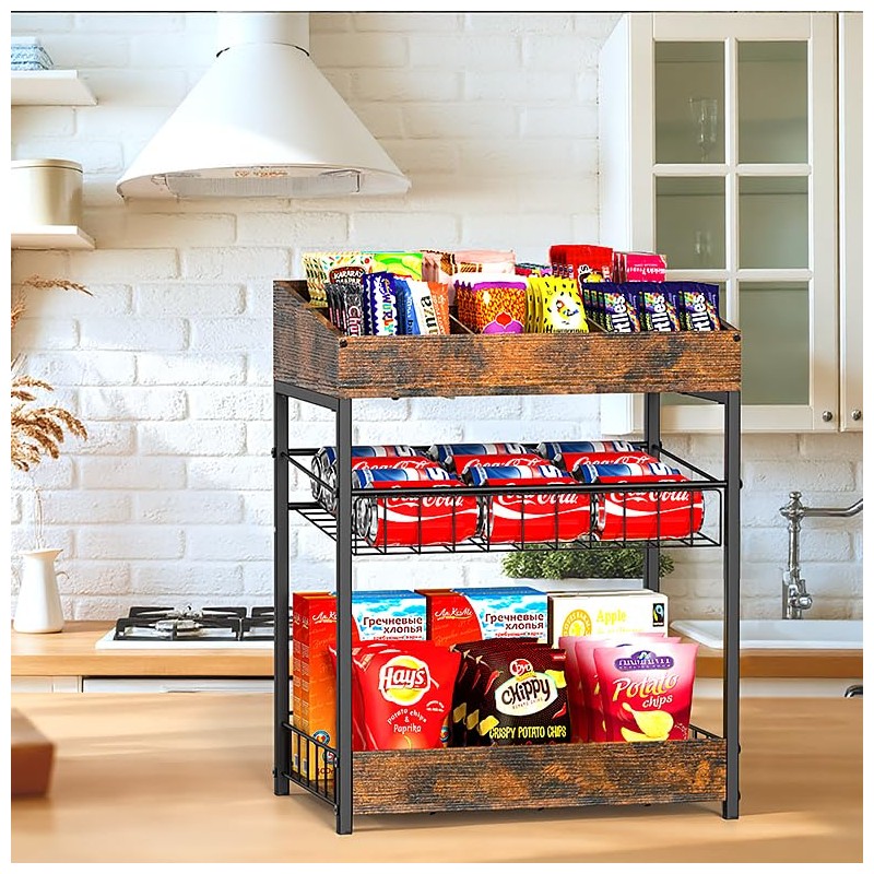 Kssiaz Candy Display Rack, 3 Tier Snack Rack Display for