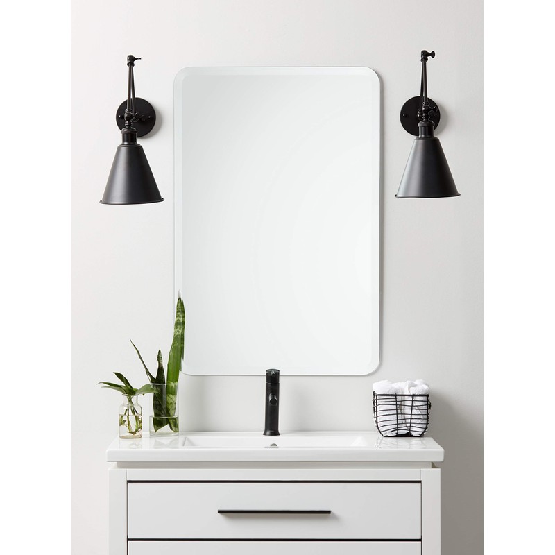 Better Bevel 24" x 36" Frameless Rounded Corner Rectangle Mirror
