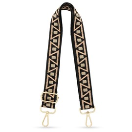 TANOSII Wide Purse Strap Adjustable Replacement Shoulder Crossbody Strap Handbag Strap Z-Shaped Black