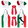 Kyson 6 Pieces Italian Flag Chef Costume Italian Pizza Chef