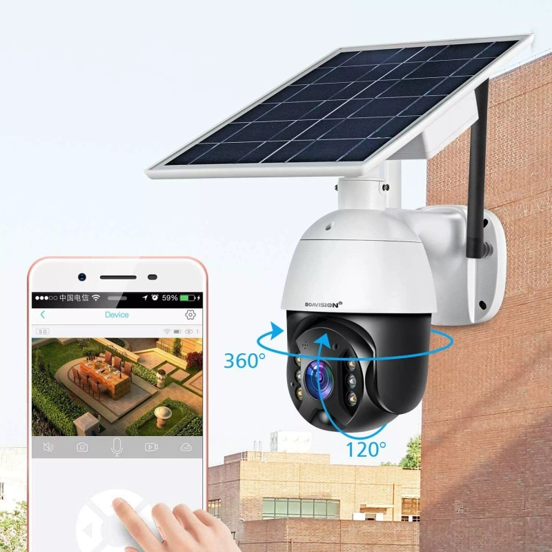 BOAVISION 5MP 4G LTE Network Mobile Security Camera Battery Solar