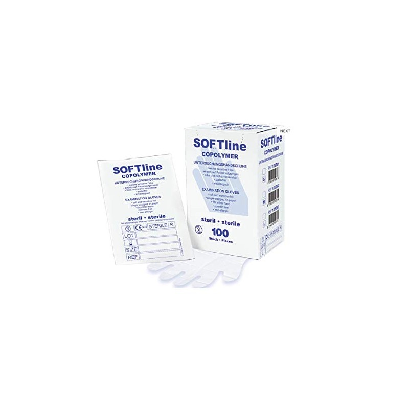 Soft line Copolymer Gloves Size M Sterile (Pack of 100)
