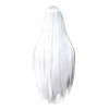 ANOGOL Peluca Blanco Liso 81 Cm Con Fleco Anogol