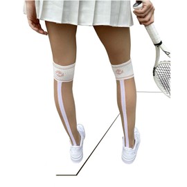 DEL MAR 7 Stylish Knee High Socks for Women and Girls, Sports Fashion Golf Roller Skating Socks, Trendy Over the Knee Socks (White)