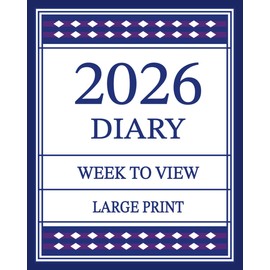 2026 Diary Large Print Week to View Navy