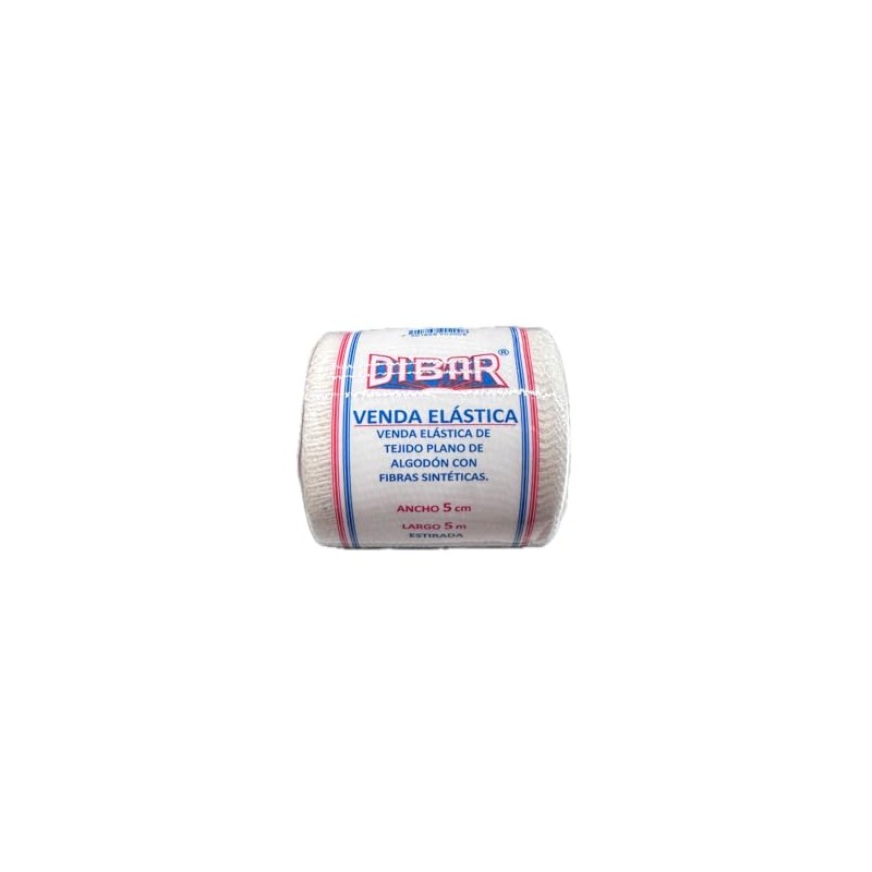 DIBAR Venda Elástica de Tejido Plano de Algodón, 5 cm